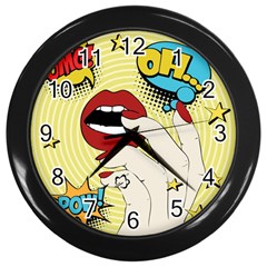 Pop Art   Wall Clock (black) by Valentinaart