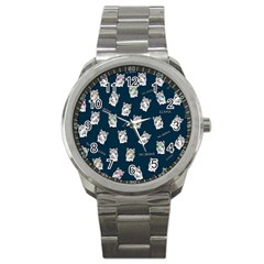 Llama Pattern Sport Metal Watch by Valentinaart