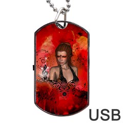 The Fairy Of Music Dog Tag Usb Flash (one Side) by FantasyWorld7