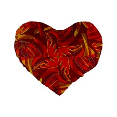 Colorful Abstract Ethnic Style Pattern Standard 16  Premium Flano Heart Shape Cushions by dflcprints