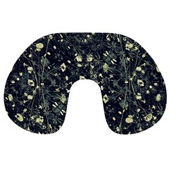 Dark Floral Collage Pattern Travel Neck Pillows by dflcprints