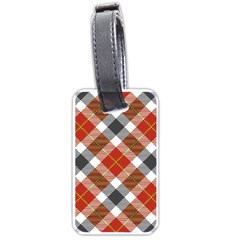 Smart Plaid Warm Colors Luggage Tags (one Side)  by ImpressiveMoments
