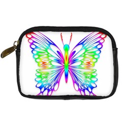 Rainbow Butterfly Digital Camera Leather Case by amazinganimals