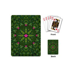 The Most Sacred Lotus Pond  With Bloom    Mandala Playing Cards (mini) by pepitasart
