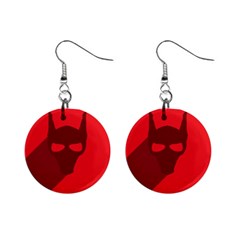 Skull Alien Species Red Character Mini Button Earrings by Nexatart