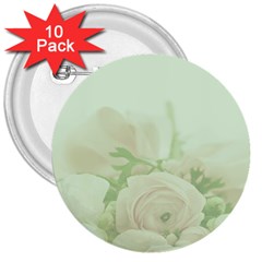 Pastel Roses Background Romantic 3  Buttons (10 Pack) 