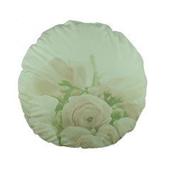 Pastel Roses Background Romantic Standard 15  Premium Flano Round Cushions by Nexatart