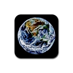 Spherical Science Fractal Planet Rubber Coaster (square)  by Nexatart