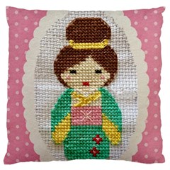 Cross Stitch Kimono Standard Flano Cushion Case (two Sides) by DeneWestUK