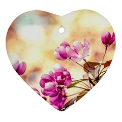 Paradise Apple Blossoms Heart Ornament (two Sides) by FunnyCow