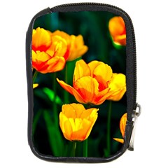 Yellow Orange Tulip Flowers Compact Camera Leather Case by FunnyCow