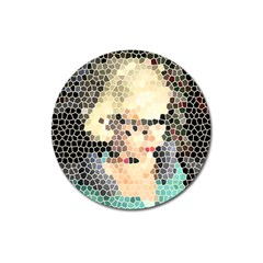 Stained Glass Girl Magnet 3  (round) by snowwhitegirl