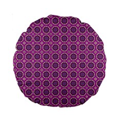 Floral Circles Pink Standard 15  Premium Round Cushions