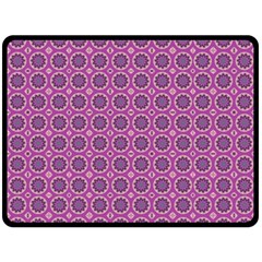 Floral Circles Pink Double Sided Fleece Blanket (large)  by BrightVibesDesign