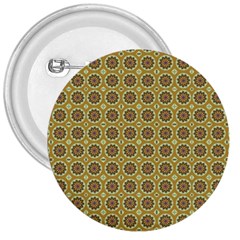 Floral Circles Yellow 3  Buttons by BrightVibesDesign