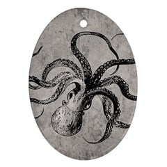 Vintage Octopus  Oval Ornament (two Sides) by Valentinaart