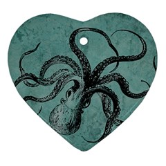 Vintage Octopus  Ornament (heart) by Valentinaart