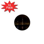 City River Water Cityscape Skyline 1  Mini Magnet (10 pack) 