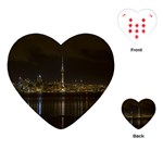 City River Water Cityscape Skyline Playing Cards (Heart)