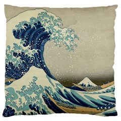 The Classic Japanese Great Wave Off Kanagawa By Hokusai Large Cushion Case (one Side) by PodArtist