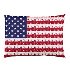 Usa Flag Halloween Holiday Nightmare Stripes Pillow Case (two Sides) by PodArtist