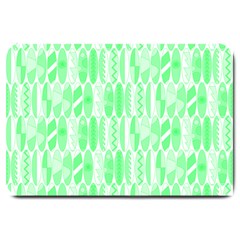 Bright Lime Green Colored Waikiki Surfboards  Large Doormat  by PodArtist
