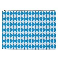 Oktoberfest Bavarian Blue And White Large Diagonal Diamond Pattern Cosmetic Bag (xxl) by PodArtist