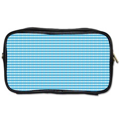 Oktoberfest Bavarian Blue And White Small Diagonal Diamond Pattern Toiletries Bag (one Side) by PodArtist