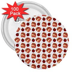 Pasta Pattern 3  Buttons (100 Pack)  by snowwhitegirl