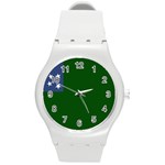 Flag of the Green Mountain Boys Round Plastic Sport Watch (M)