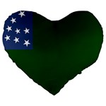 Flag of the Green Mountain Boys Large 19  Premium Heart Shape Cushions