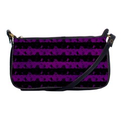 Zombie Purple And Black Halloween Nightmare Stripes  Shoulder Clutch Bag by PodArtist