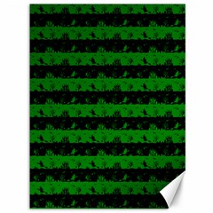 Alien Green And Black Halloween Nightmare Stripes  Canvas 36  X 48  by PodArtist
