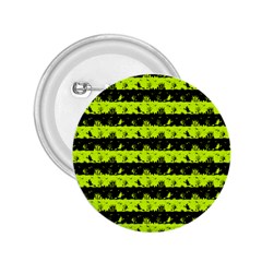 Slime Green And Black Halloween Nightmare Stripes  2 25  Buttons