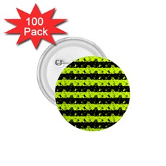 Slime Green And Black Halloween Nightmare Stripes  1 75  Buttons (100 Pack)  by PodArtist