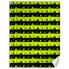 Slime Green And Black Halloween Nightmare Stripes  Canvas 36  X 48  by PodArtist