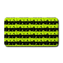 Slime Green And Black Halloween Nightmare Stripes  Medium Bar Mats by PodArtist