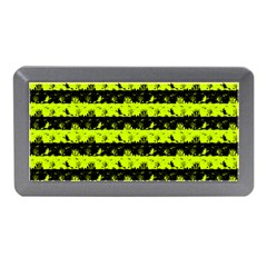 Slime Green And Black Halloween Nightmare Stripes  Memory Card Reader (mini) by PodArtist