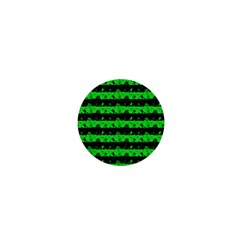 Monster Green And Black Halloween Nightmare Stripes  1  Mini Buttons by PodArtist