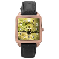 Awesome Creepy Skeleton With Skull Rose Gold Leather Watch  by FantasyWorld7