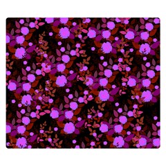 Purple Red  Roses Double Sided Flano Blanket (small)  by snowwhitegirl