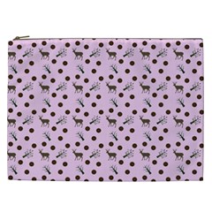 Pink Deer Pattern Cosmetic Bag (xxl)