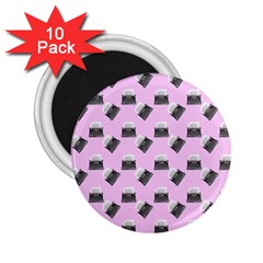 Retro Typewriter Pink Pattern 2 25  Magnets (10 Pack)  by snowwhitegirl