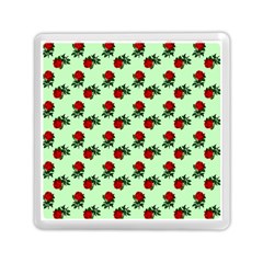 Red Roses Green Memory Card Reader (square) by snowwhitegirl