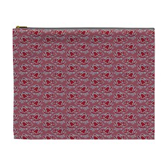 Retro Red Pattern Cosmetic Bag (xl) by snowwhitegirl