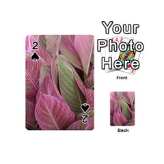 Pink Leaves Playing Cards 54 (mini) by snowwhitegirl