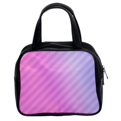 Diagonal Pink Stripe Gradient Classic Handbag (two Sides) by Sapixe