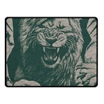 Angry Male Lion Pattern Graphics Kazakh Al Fabric Fleece Blanket (Small) 50 x40  Blanket Front