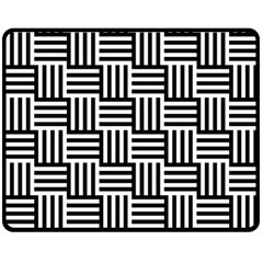 Basket Black Lines Stripes White Double Sided Fleece Blanket (medium)  by Sapixe