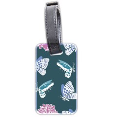 Butterfly Pattern Dead Death Rose Luggage Tags (two Sides) by Sapixe